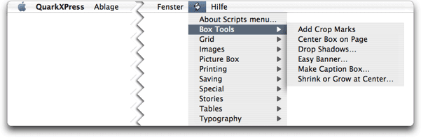 Screenshot - QXP-AppleScripts - Englisch
