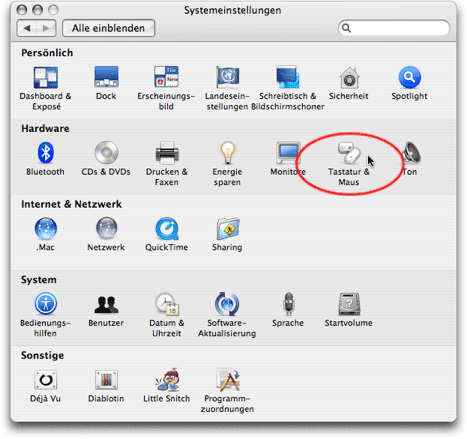 Screenshot - OS X-Tastenkürzel