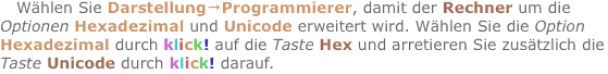 Wählen Sie Darstellung?Programmierer, damit der Rechner um die 