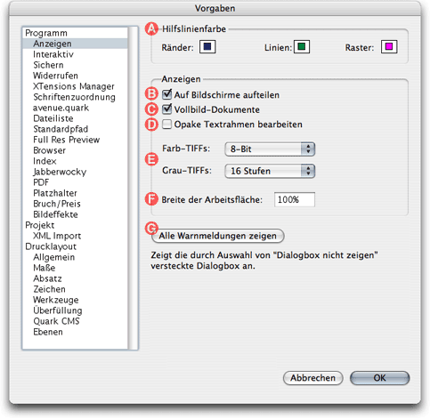 Screenshot - QXP-Programm-Vorgaben - Anzeigen