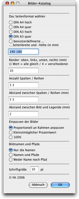 Screenshot – AppleScript BilderKatalog