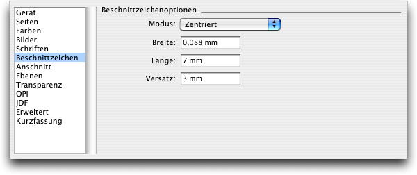 Screenshot – QuarkXPress Drucken QuarkXPress