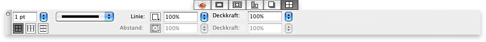 Screenshot – Maßpalette in QuarkXPress
