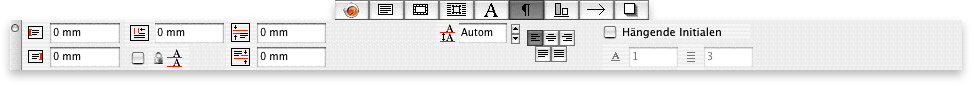 Screenshot – Maßpalette in QuarkXPress