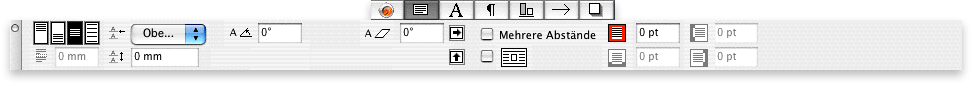 Screenshot – Maßpalette in QuarkXPress