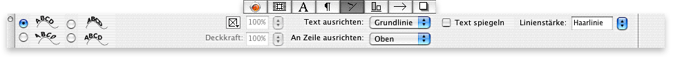 Screenshot – Maßpalette in QuarkXPress