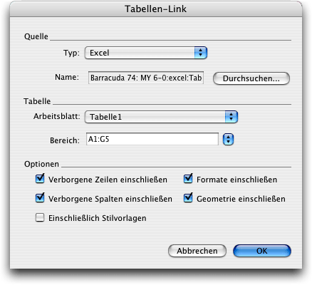 Screenshot – Excel-Daten importieren