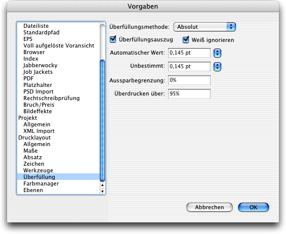 Screenshot – QXP Farben bearbeiten