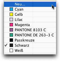 Screenshot – QXP Farben bearbeiten