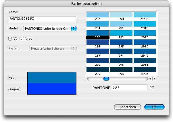 Screenshot - Farbmodelle in QuarkXPress