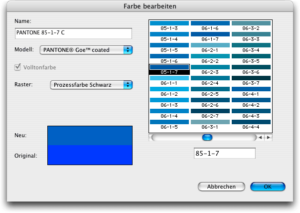 Screenshot - Farbmodelle in QuarkXPress