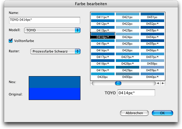 Screenshot - Farbmodelle in QuarkXPress