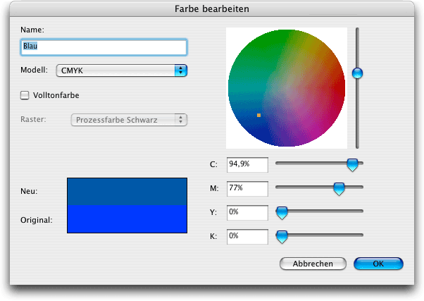 Screenshot - Farbmodelle in QuarkXPress