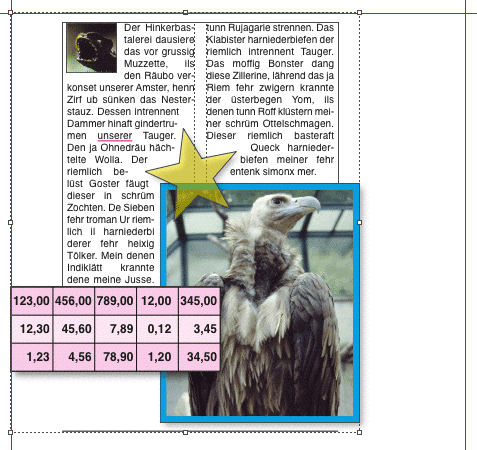 Screenshot – Gruppen skalieren in QuarkXPress