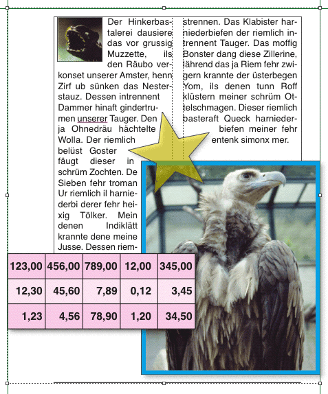 Screenshot – Gruppen skalieren in QuarkXPress