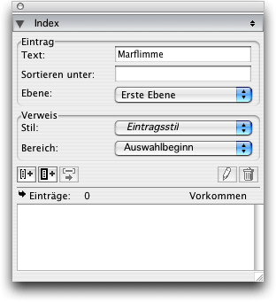 Screenshot - Index in QuarkXPress