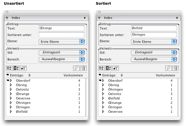 Screenshot - Index in QuarkXPress