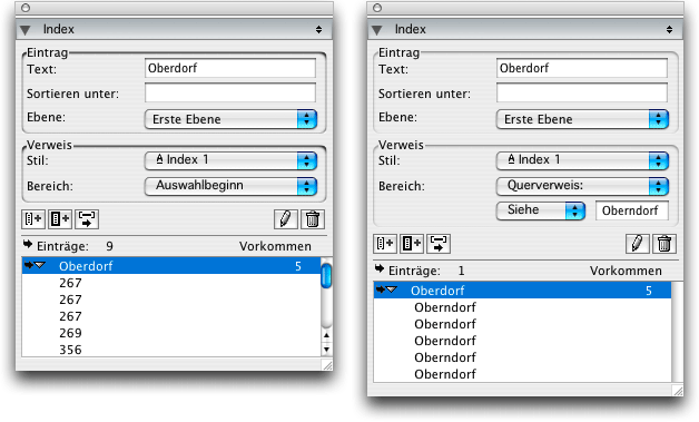 Screenshot - Index in QuarkXPress