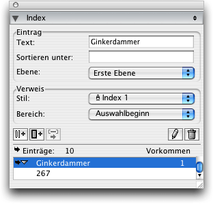 Screenshot - Index in QuarkXPress