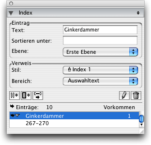 Screenshot - Index in QuarkXPress