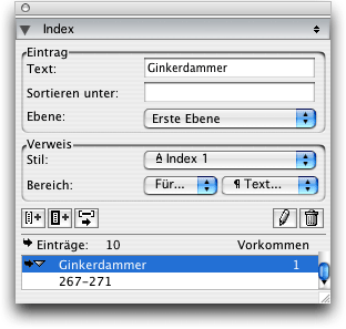 Screenshot - Index in QuarkXPress