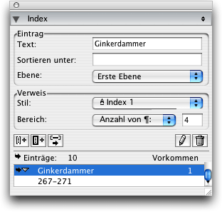 Screenshot - Index in QuarkXPress