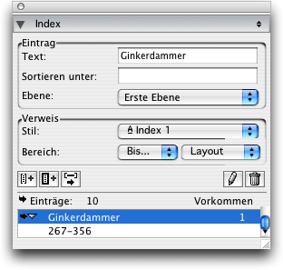 Screenshot - Index in QuarkXPress