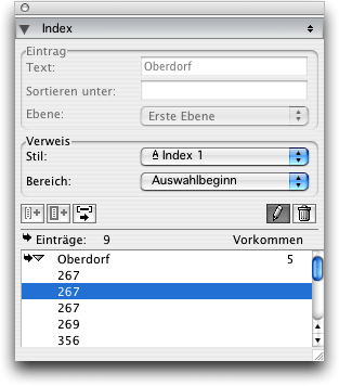 Screenshot - Index in QuarkXPress