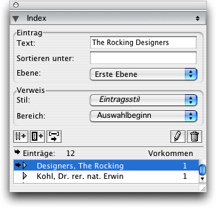 Screenshot - Index in QuarkXPress