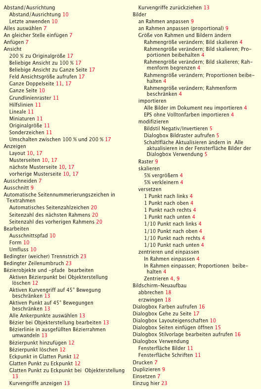Screenshot - Index in QuarkXPress