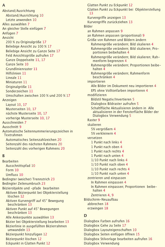Screenshot - Index in QuarkXPress