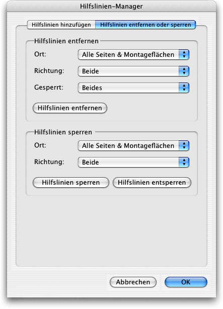 Screenshot – Hilfslinien-Manager