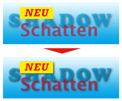 Screenshot – Schatten in QuarkXPress