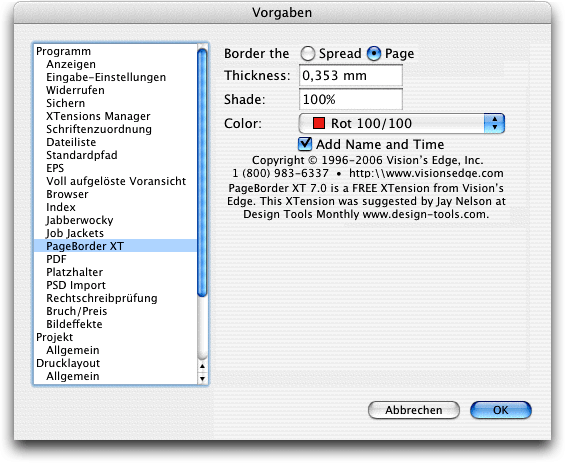 Screenshot – PageBorder XT