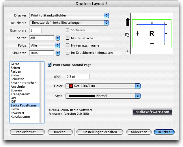 Screenshot – PageFrame