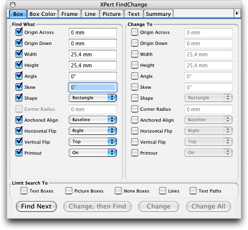 Screenshot – FindChanges