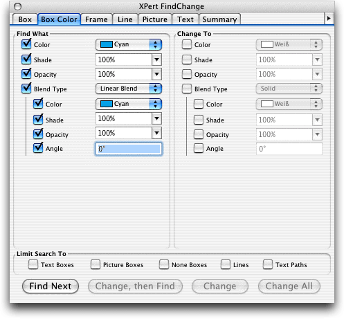 Screenshot – FindChanges