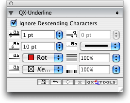 Screenshop – QXP Unterstreichung