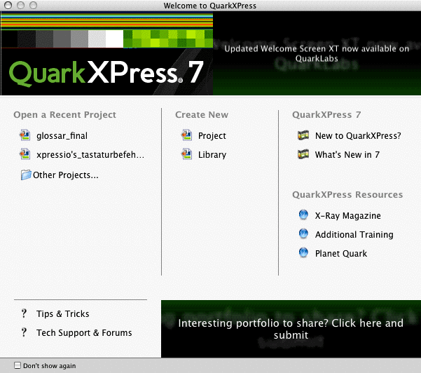 Screenshot – Welcome Screen